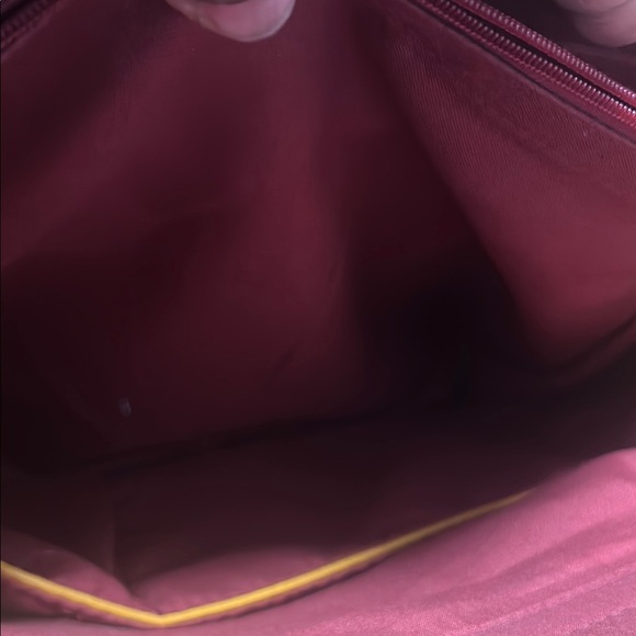 Yellow/Mustard Quilted Handbag with Black Accents EUC - Picture 2 of 5